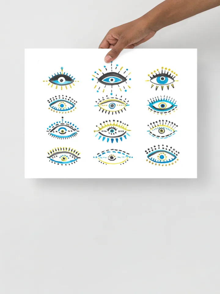 Evil Eye Print Blue Evil Eye Nazar Poster Evil Eye Wall Decor Abstract Eye Drawing Boho Eye Art Print Turkish Evil Eye Art Poster