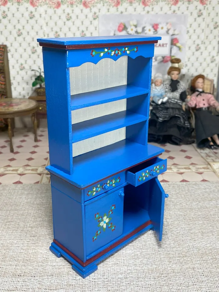 Kitchen furniture set. 1:12. Handmade. Furniture for a doll. Doll sideboard. Doll table.