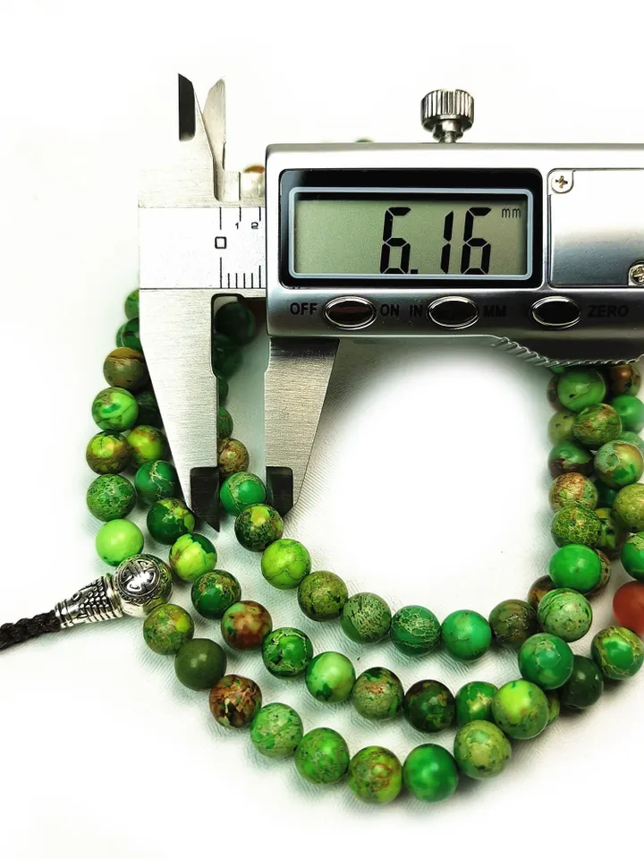 Gandhanra Unique Tibetan Siliceous Rock Beads Mala,6mm Prayer Beads for Women,27.6" Length