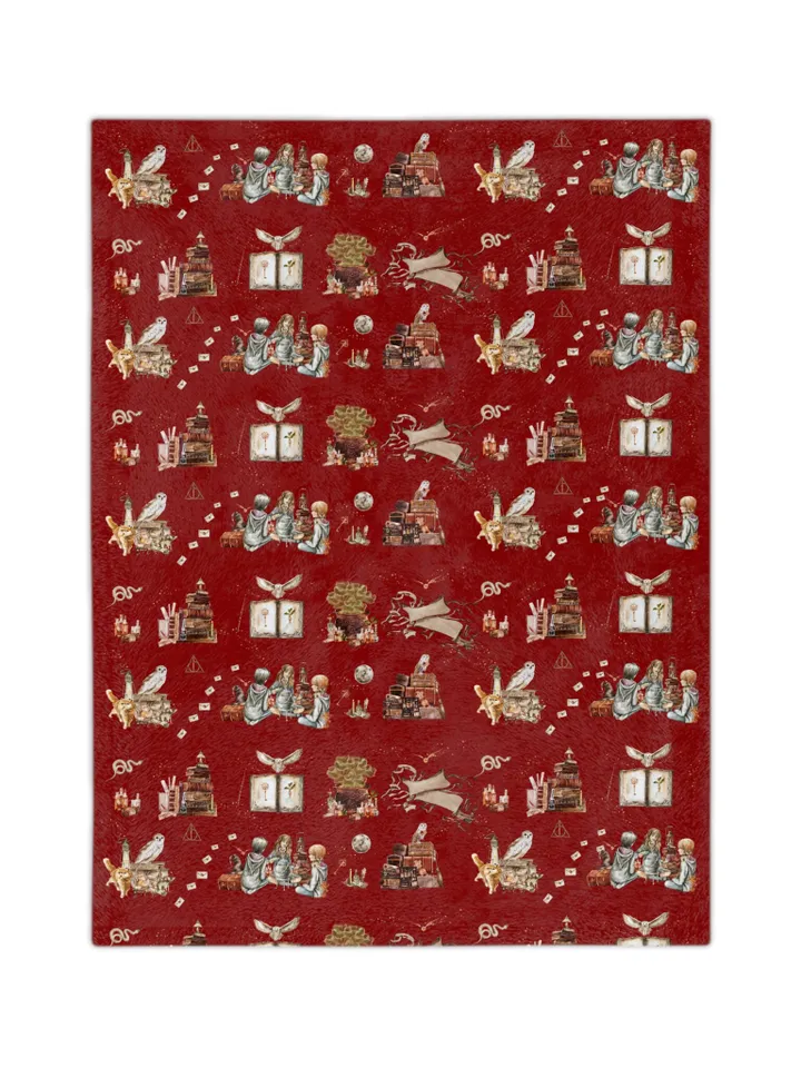 Wizarding World Baby Blanket; Magic School Baby Fleece Blanket Owl Key Magic World Custom Wizard Blanket Gift for Baby Minky Blanket WBB12