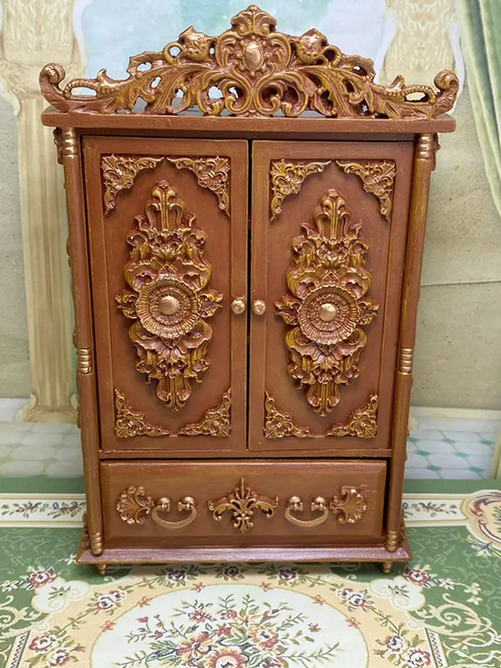Handmade wardrobe. 1:12. Furniture for dolls. Wardrobe for a doll. Dollhouse miniature.
