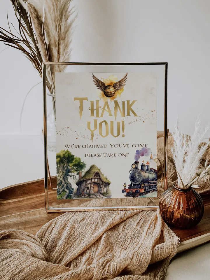 THANK YOU!; Wizard Baby Shower; Magic School Baby Shower template; Instant Download; wiz1320