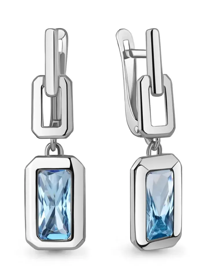 Earrings women silver 925 jewelry long earrings with topaz