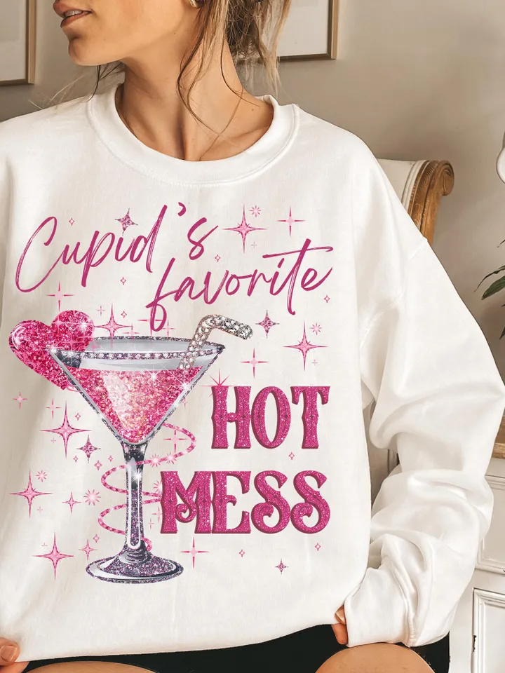 Cupid's Hot Mess PNG, Glitter Valentines Martini Png, Valentine Drink T Shirt Png, Margarita Vday png, Glitter Cupid, Love Heart Digital