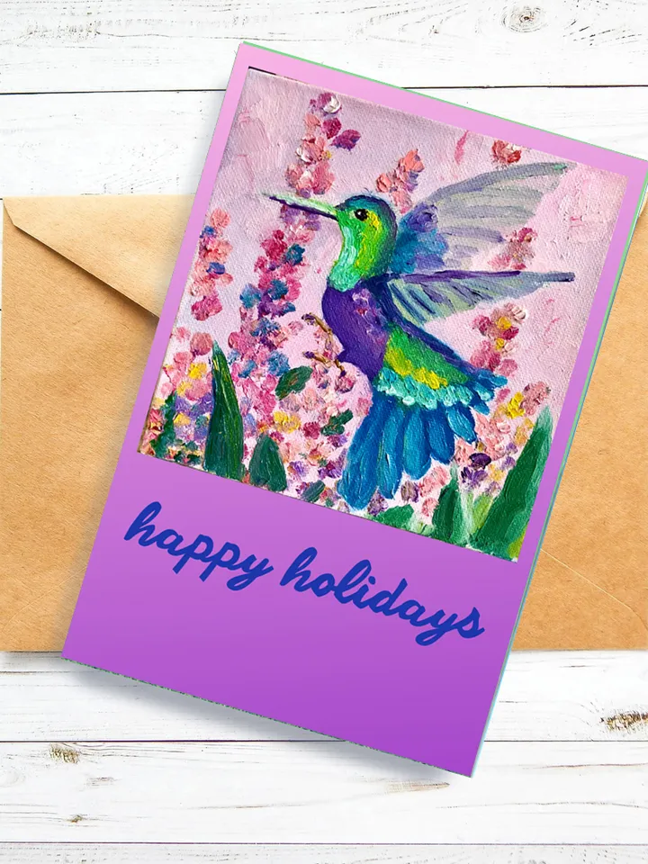 Printable hummingbird Card, Digital Greeting Card, Animal E-card, Holiday Postcard