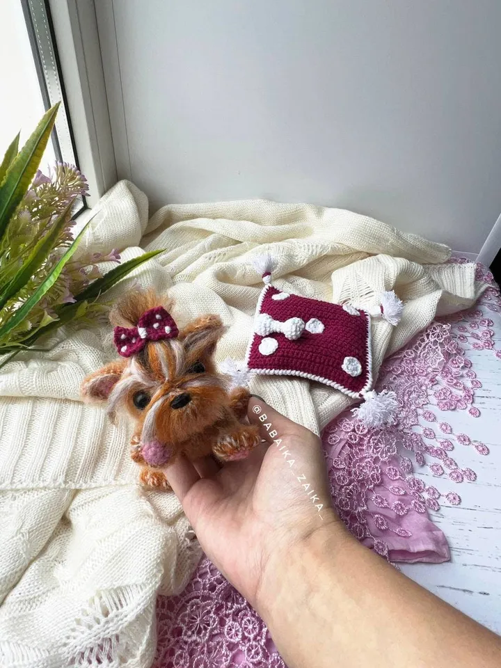PDF Cute Mini Yorkshire Terrier Dog Crochet pattern, Crochet Animal Pattern, Crochet Yorkie Puppy, Amigurumi baby toy, Crochet Cute Dog