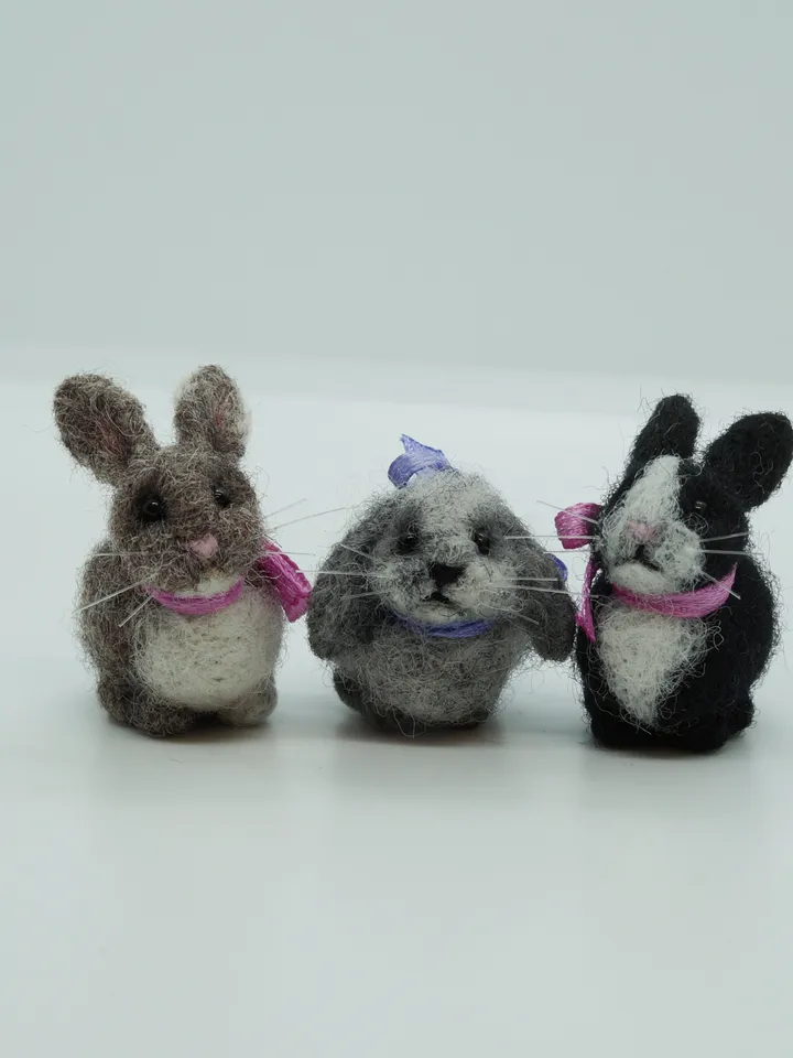 Cinnabun the rabbit, miniature needle felted bunny, gift for her, tiny rabbit, made to order