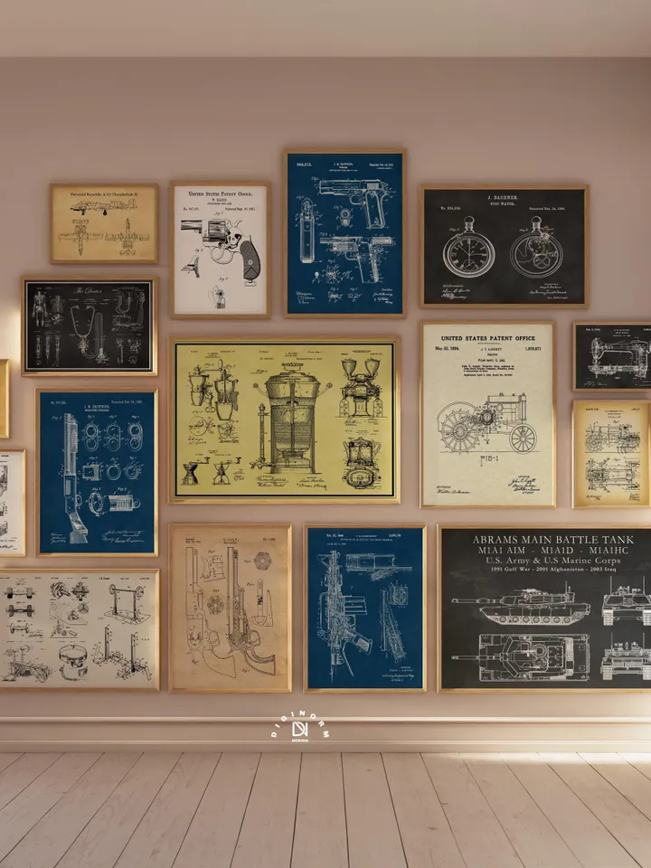 3600 Mega Vintage Patent Posters Bundle, Digital Print Set, Retro Blueprint, Gift for Engineer Men Her, Minimalist Printable Wall Art poster