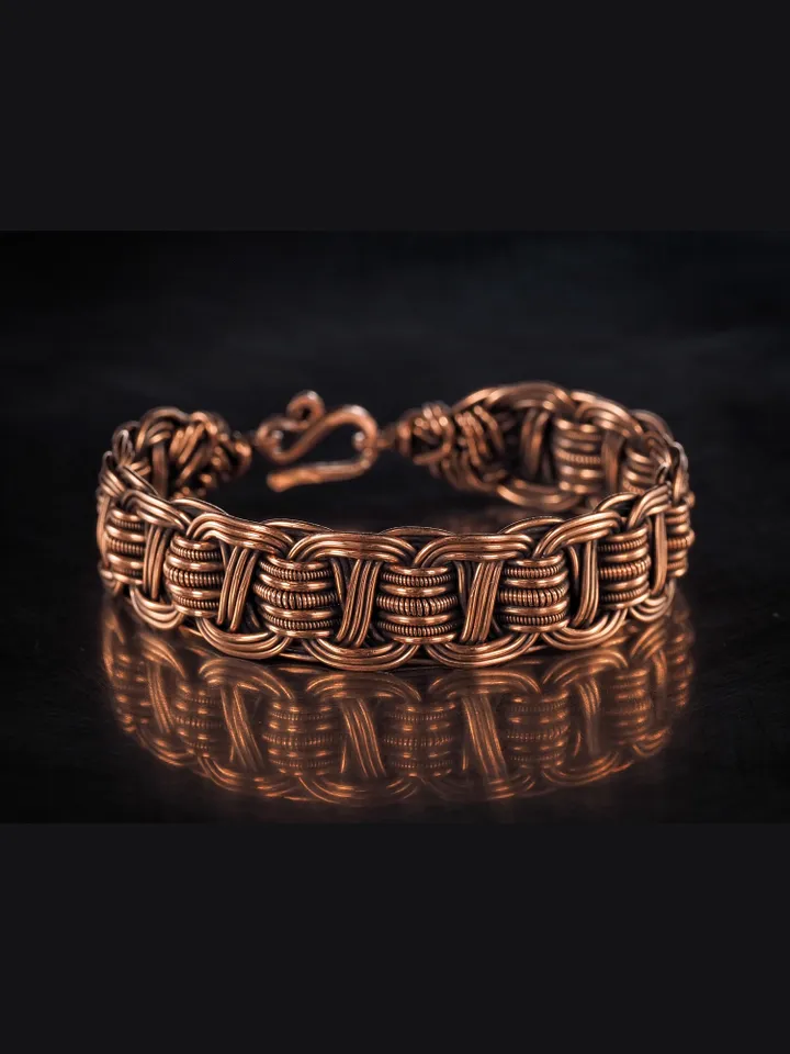 Wire wrapped copper bracelet for woman Antique style copper jewelry WireWrapArt