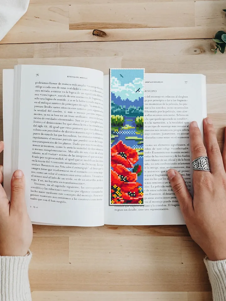 Nature bookmark cross stitch pattern digital PDF Modern handmade bookmark embroidery beginners Instant download Gift for book lover #B7