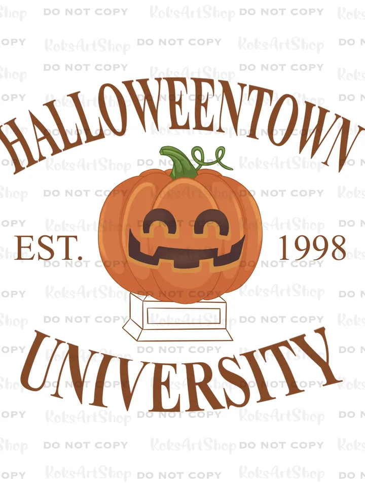 Дизайн сублимации на Хэллоуин, клипарт PNG на Хэллоуин, клипарт HalloweenTown, дизайн университета на Хэллоуин, дизайн футболки на Хэллоуин