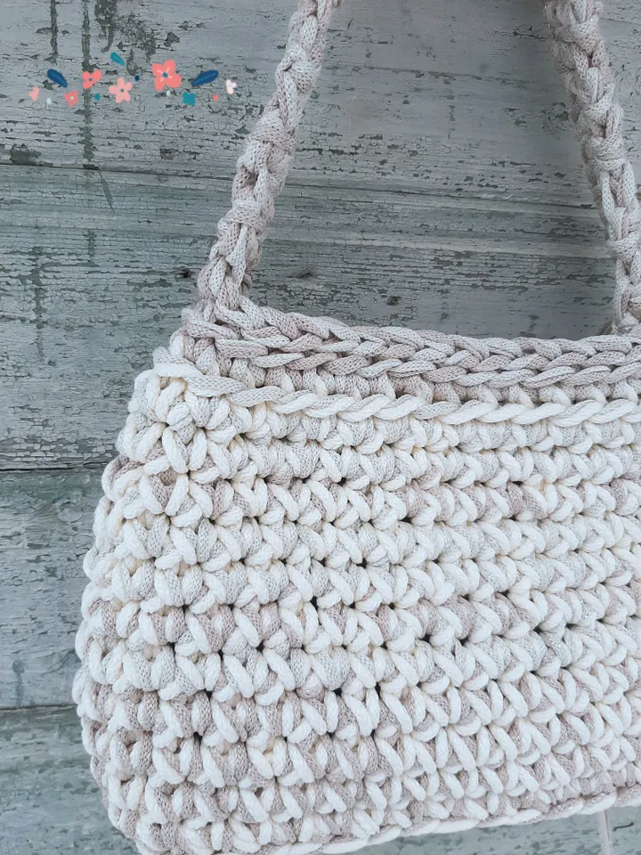 Crochet white Sequined Bag