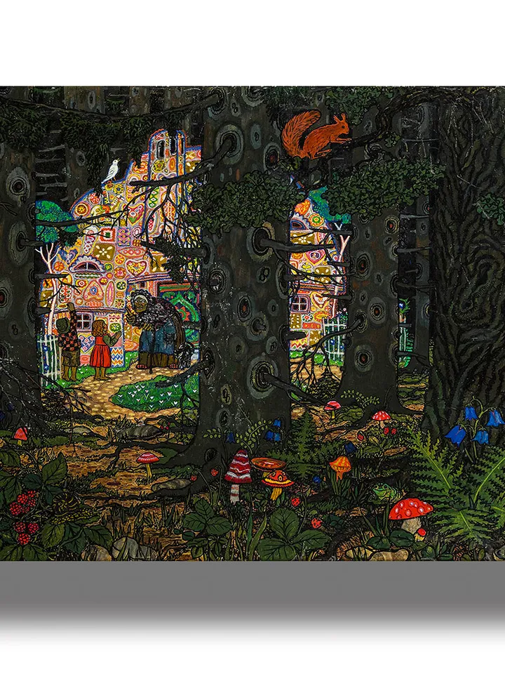 Hansel and Gretel at the witch's gingerbread house.