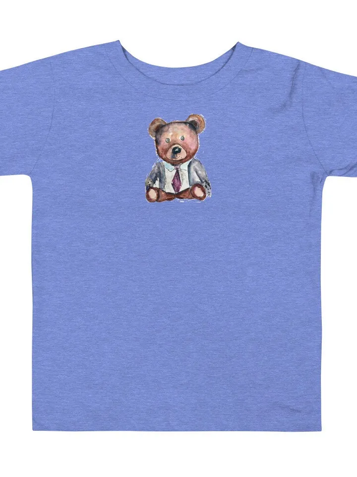 Toddler Short Sleeve Tee unique design teddy bear from my original watercolor painting,kids designer t shirts,wearable gift for children