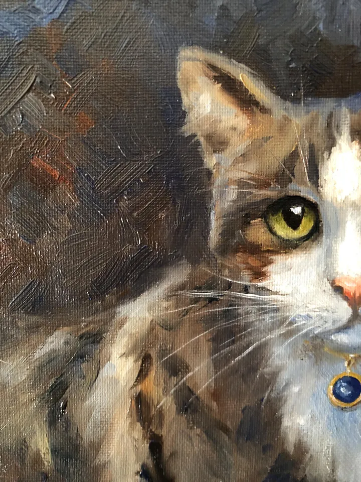 Cats Oil Painting Original Cat Portrait Animal Wall Art Pet Portrait