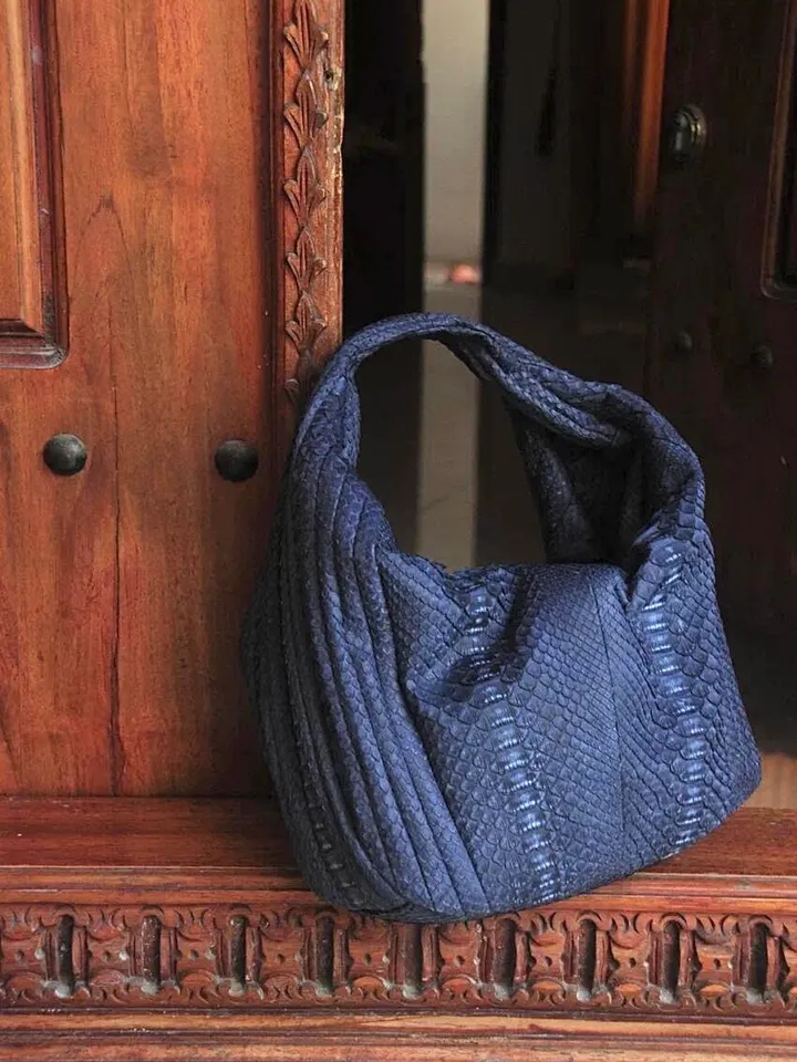 Medium Soft Hobo Classy Sport Woman Stitched Bag | Purse Genuine Python Skin | Dewi Jeans Big Elegant Leather Designer Soft Bag Snake |