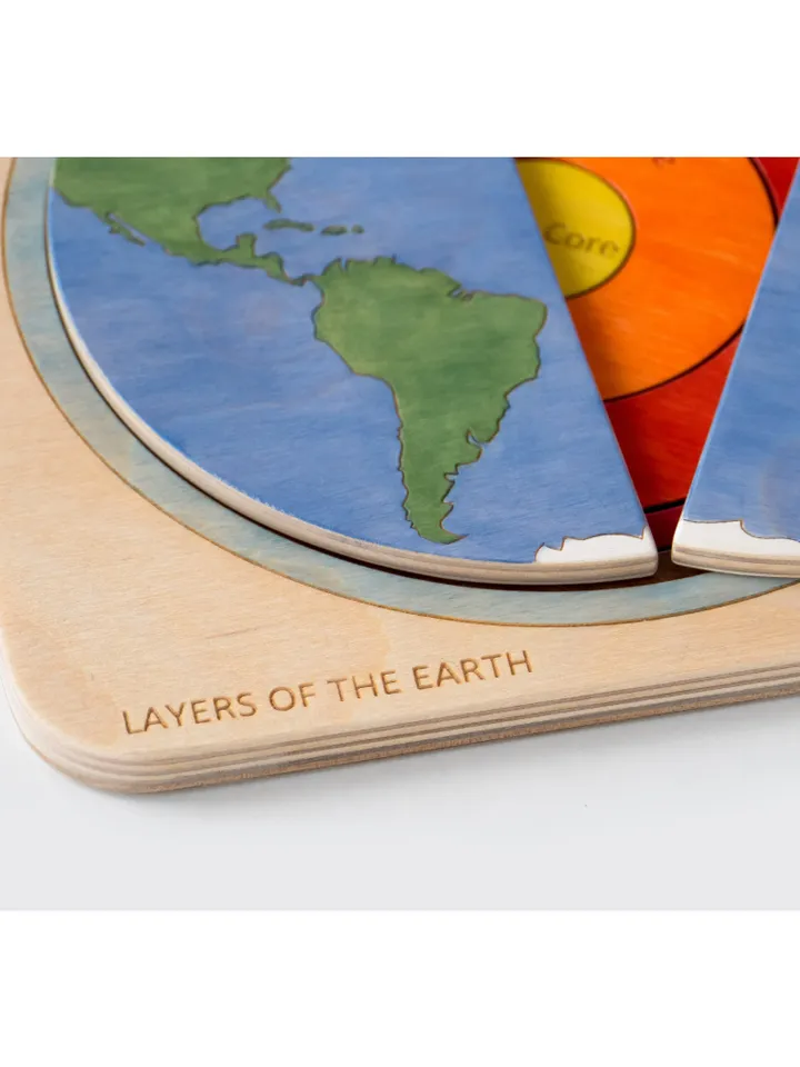 Wooden puzzle Earth Montessori Wooden game Wooden world