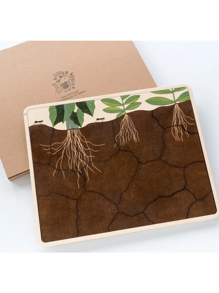 Wooden puzzle Anthill Wooden ant Montessori Wooden game Insects