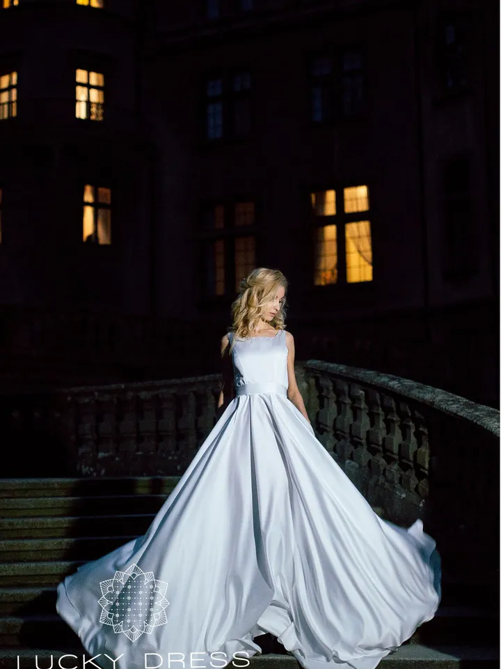 Winter wedding dress Ball gown Modest wedding dress Bridal gown A line Satin wedding dress custom Courthouse wedding dress bespoke / Kendall