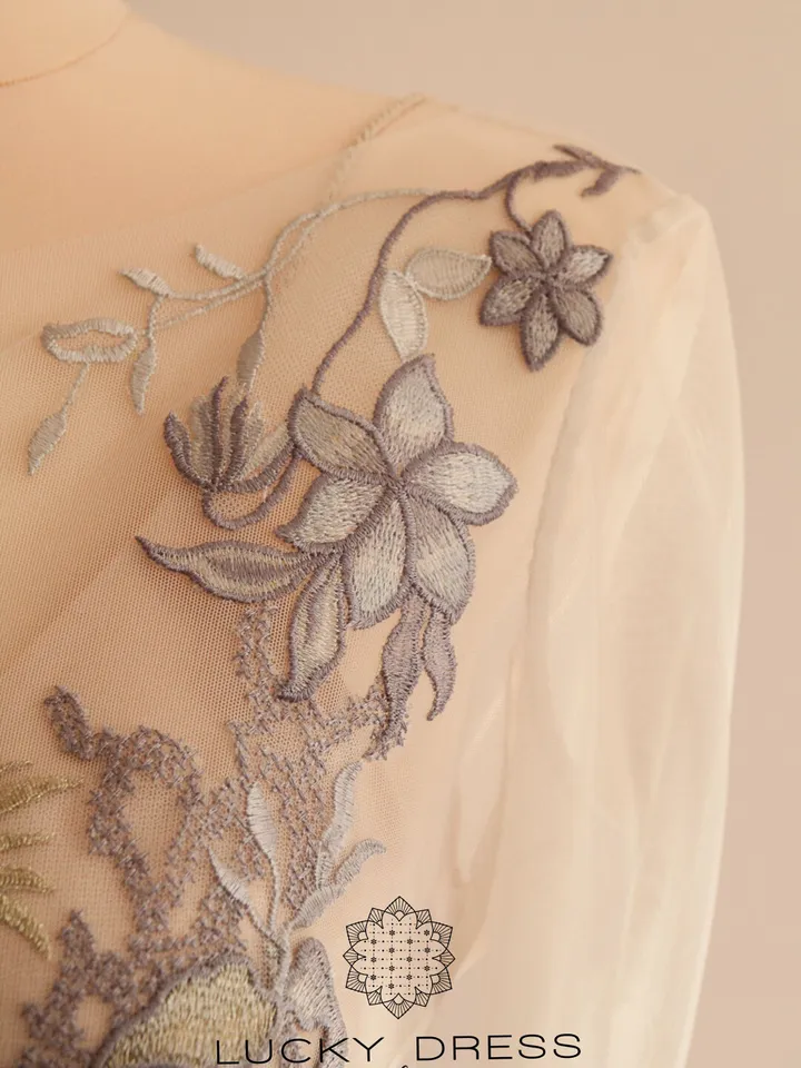 Rustic wedding dress Lace wedding dress Purple wedding dress Tailored wedding dress Rose gold wedding dress Long sleeve dress / Kirsten