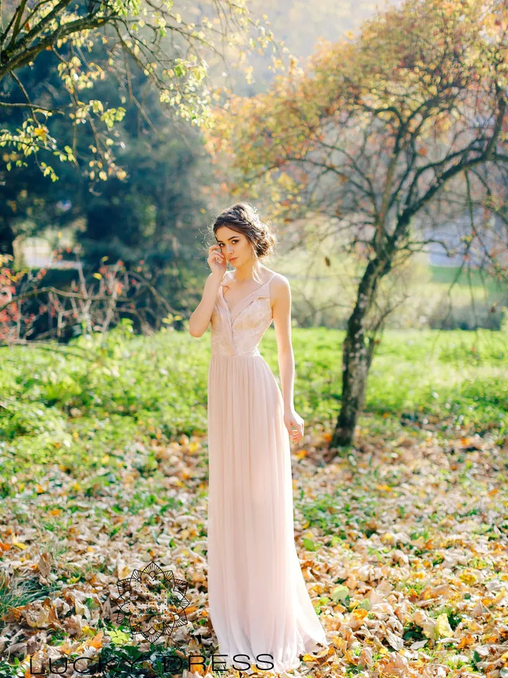 Bridesmaid dress ethereal Mother of the bride dress bespoke Formal gown beaded Wedding guest dress pink Tulle dress spaghetti straps/Neonila