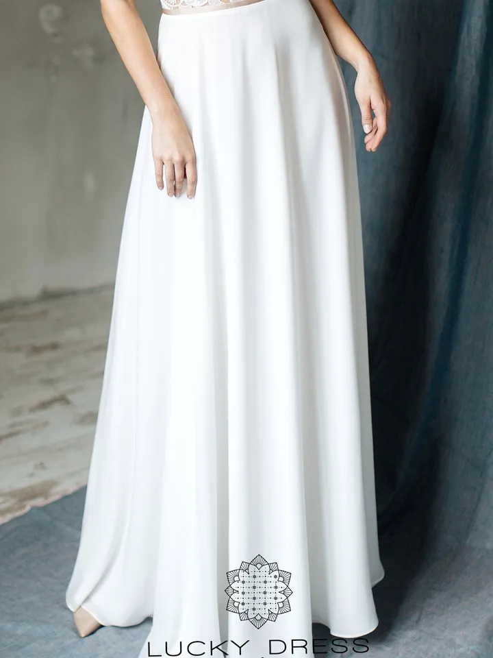 Rustic wedding dress illusion Lace wedding dress floral Cape sleeve wedding dress tattoo 3d wedding dress flowy Custom wedding dress /Emilia