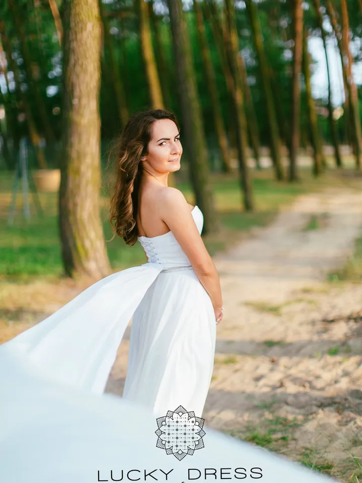 Detachable train Bridal overskirt Wedding overskirt for wedding dress Wedding train White overskirt muslin Removable train with belt/Malwina