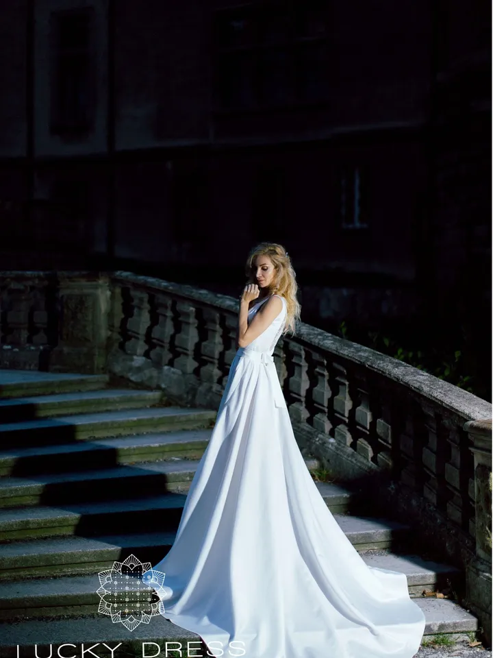 Winter wedding dress Ball gown Modest wedding dress Bridal gown A line Satin wedding dress custom Courthouse wedding dress bespoke / Kendall