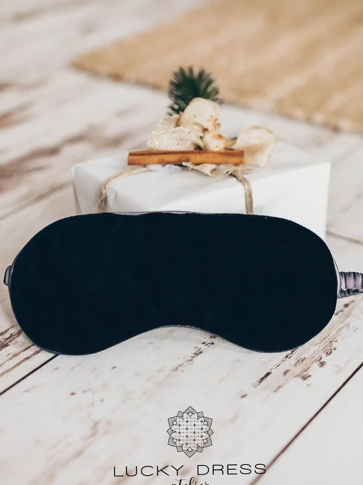 Pure silk gift set / Gift for him Silk eyes mask Velvet sleep mask Gifts for husband Black sleep mask Grey silk sleep mask for men Eyes mask
