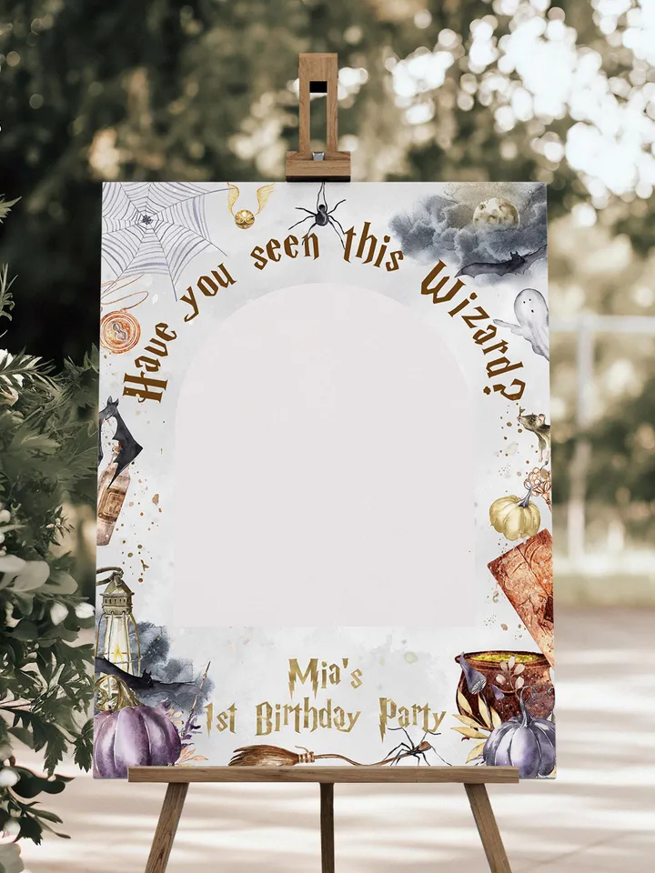 The Chosen One Birthday Party; Photo Banner Wizard Birthday Party; Magic School 1st Birthday; Editable Wizarding World PhotoProp Banner; a1