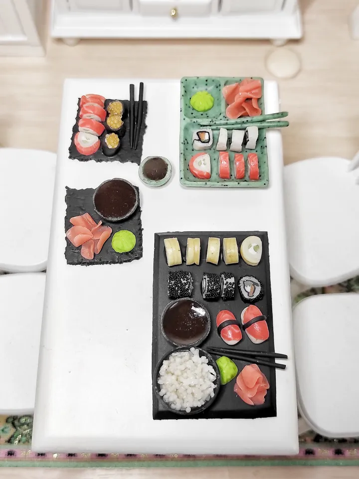 Japanese food, Realistic sushi and rolls for dollhouse, food for dolls, gift ideas, miniature, mini food, small food
