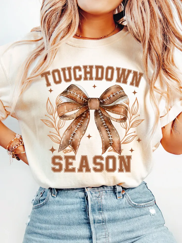 Touchdown Season Coquette Png, Coquette Football png, Football Mom png, Football and Bows png, Football Mama png, Coquette bows png,