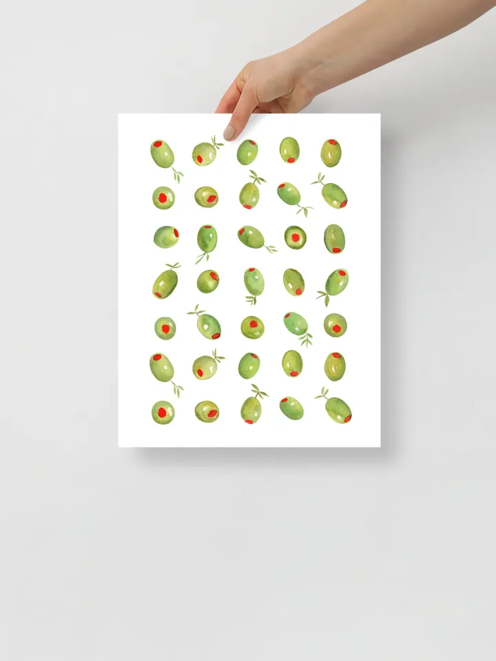 Olive Branch Watercolor Painting, Olive Wall Art, Italy Wall Art, Kitchen Poster, Green Food Art, Olive Kitchen Decor, Minimal Plant Print