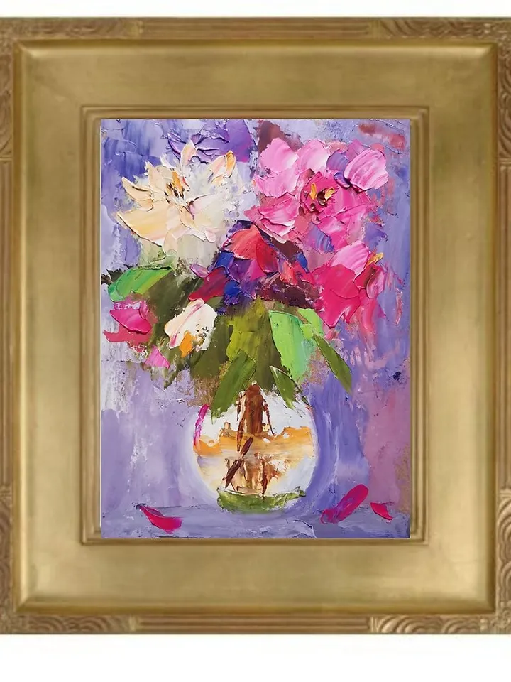Peonies Painting Flower Original Painting Impasto Oil Painting Floral Art