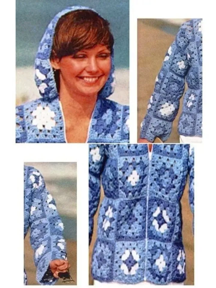 Granny squares hoodie, granny squares cardigan, crochet pattern cardigan squares pdf