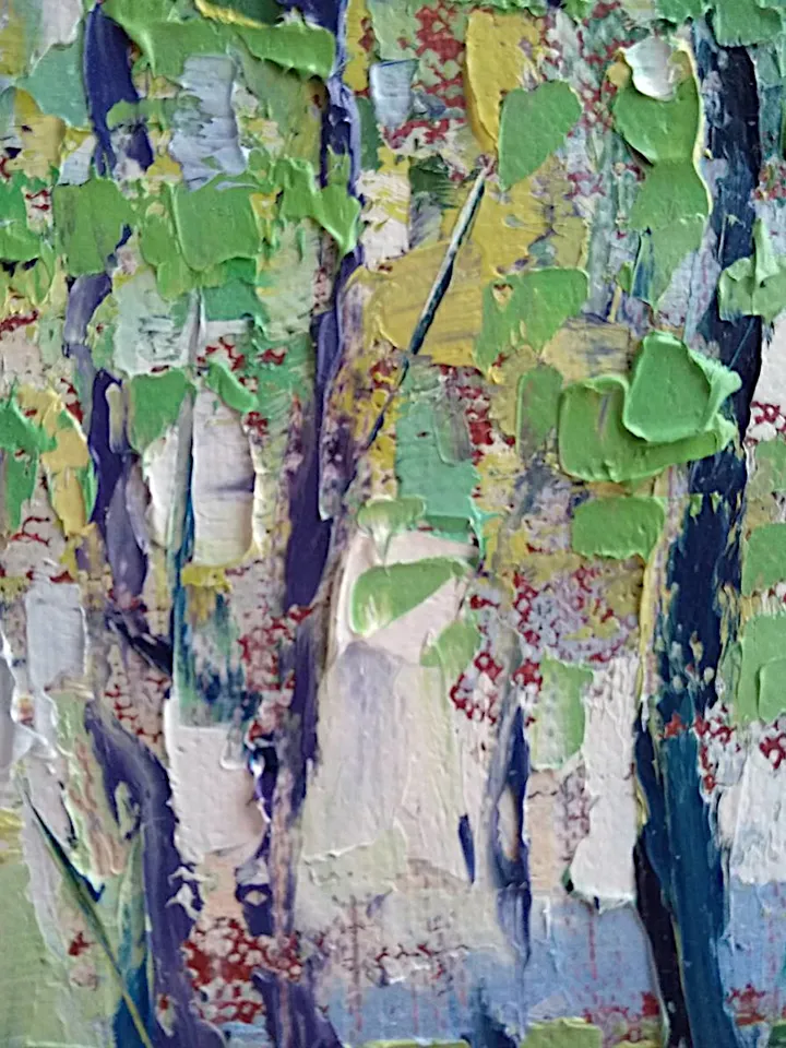 Birch Tree Painting Aspen Tree Original Art Spring Landscape Oil Painting On Canvas Art Forest 12"x16" By Colibri Art