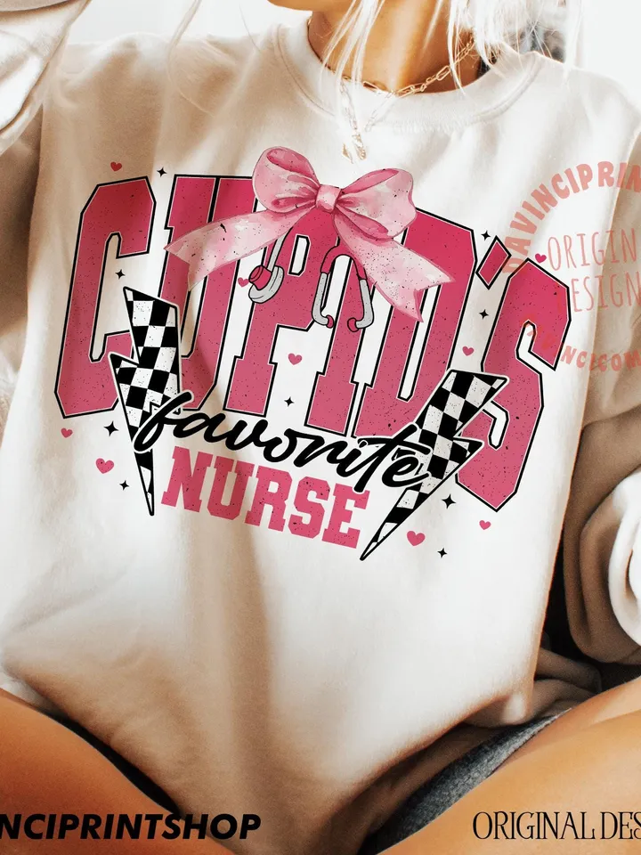 Cupid's favorite Nurse Png, Valentines Nurse png, Nurse life png, Nurse png, Valentines png, Coquette Bow Valentines, Nurse Gift, png design