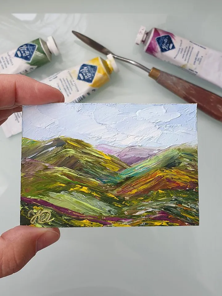 Tuscany Painting ACEO Original Art Landscape Wall Art Small Impasto Oil Painting