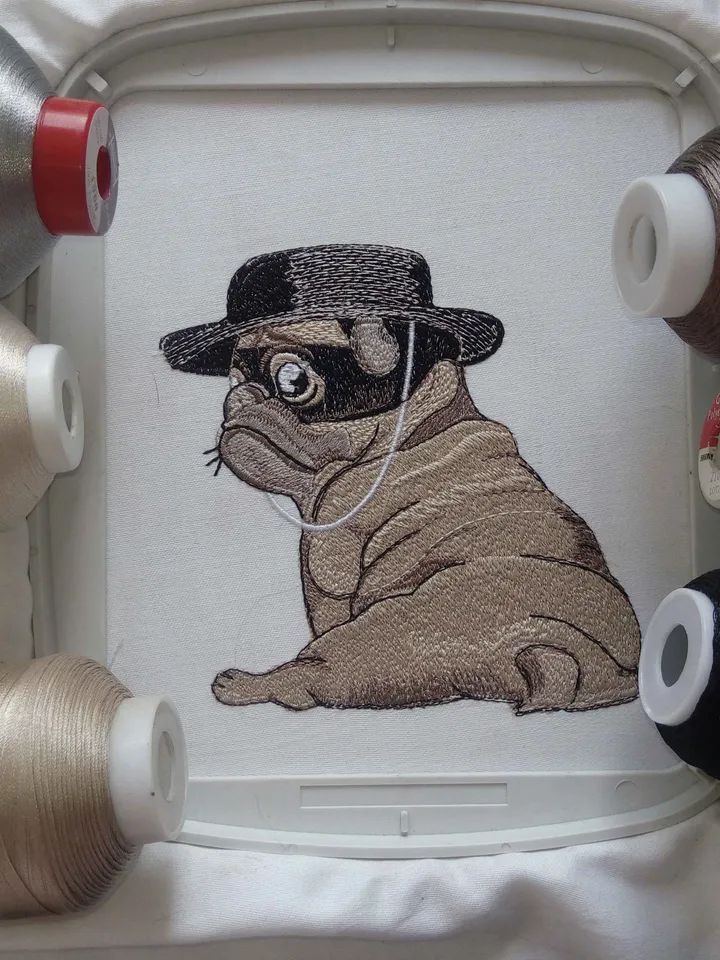 Pug Zorro 3 sizes  Embroidery Design DIGITAL EMBROIDERY