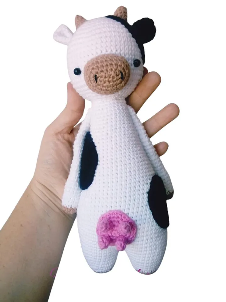 Animal Crochet Set β Cow, Elephant & Fox β 28 cm Amigurumi β Soft Organic Cotton Baby Gift β Handmade Nursery Toys β Baby Shower Gift