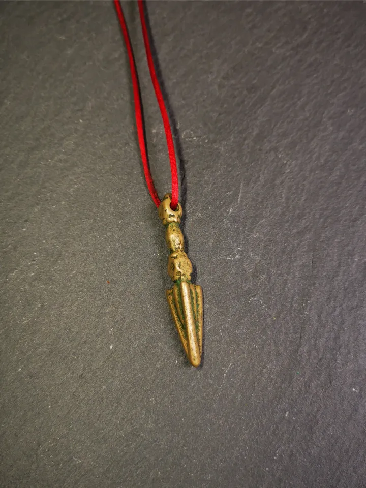 Gandhanra Vintage Tibetan Amulet ,Kila(Dorje Phurba) , Trantic Buddhism Ritual Implement Pendant,Made of Brass,1.96"