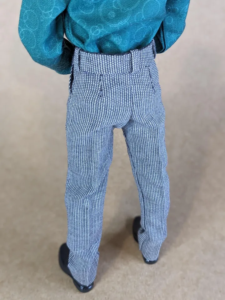 Classic gray pants for 12 inch fashion male dolls
