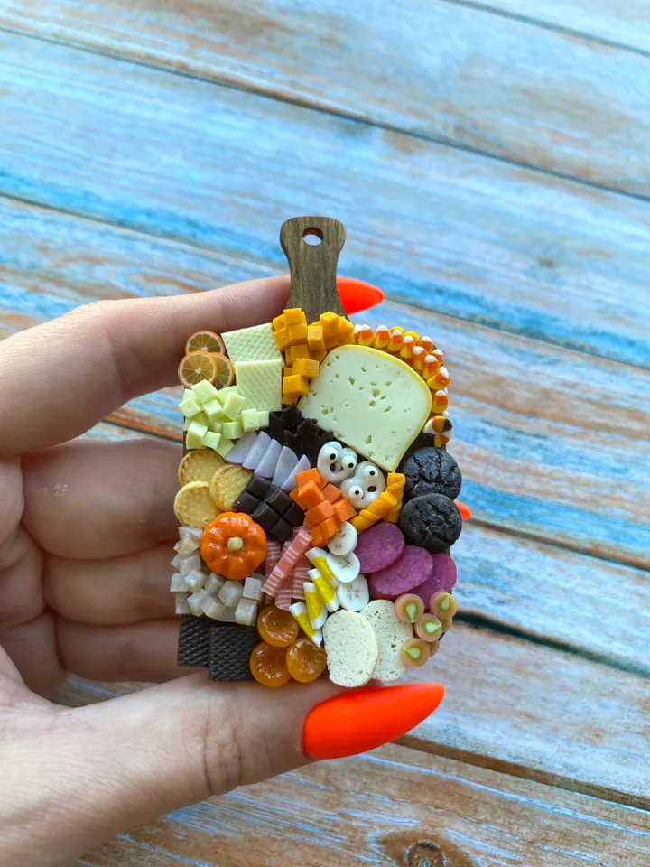 Magnet Miniature Halloween Charcuterie Board with Polymer clay Souvenir