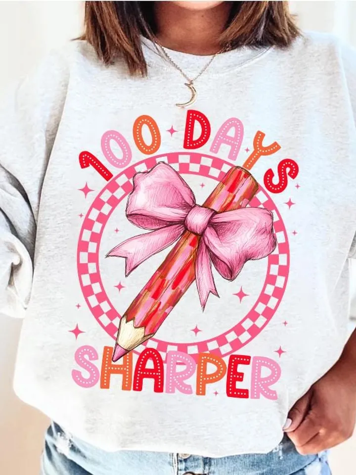 Checkered 100 Days of School PNG, 100 Days Sharper Png, Teacher 100 Days, 100 Days Shirt Design, Glitter 100 Days Png, Brushstroke Png