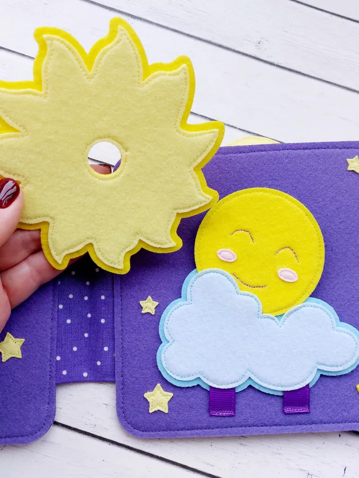 Educational Montessori mini book "SLEEP", the first tactile book for children
