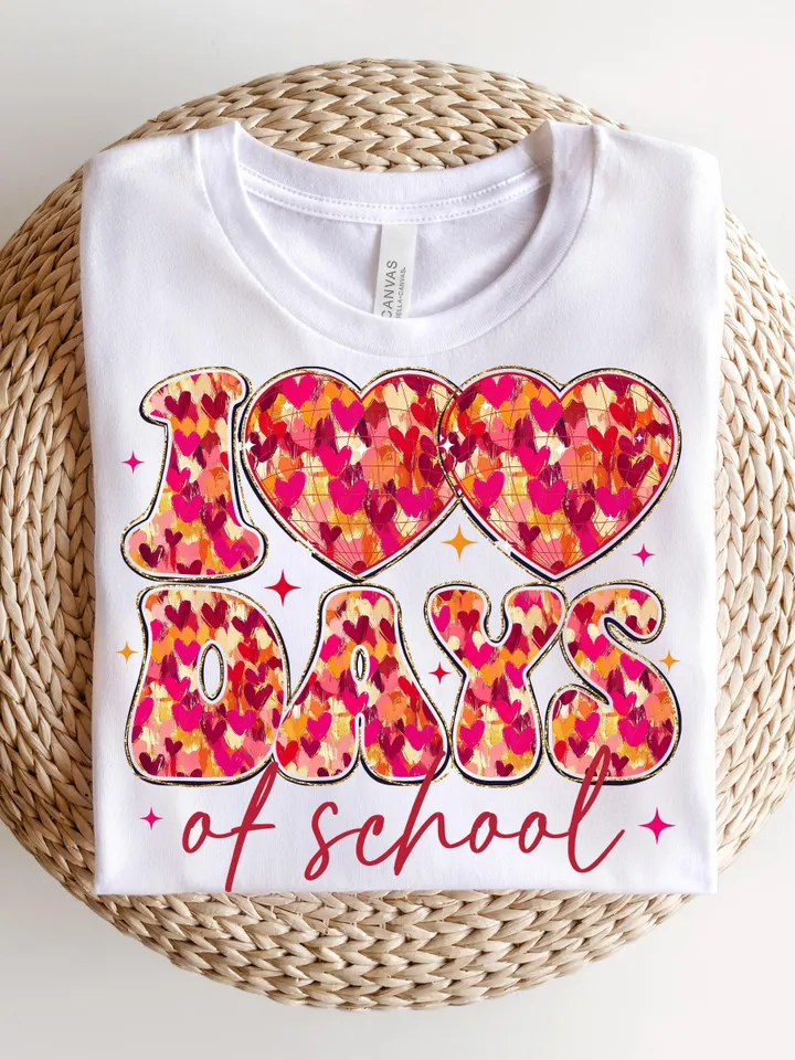 Glitter 100 days of school png, Teacher 100 days of school png, Brushstroke 100 Days Sublimation Design, Heart Disco 100 day of school png