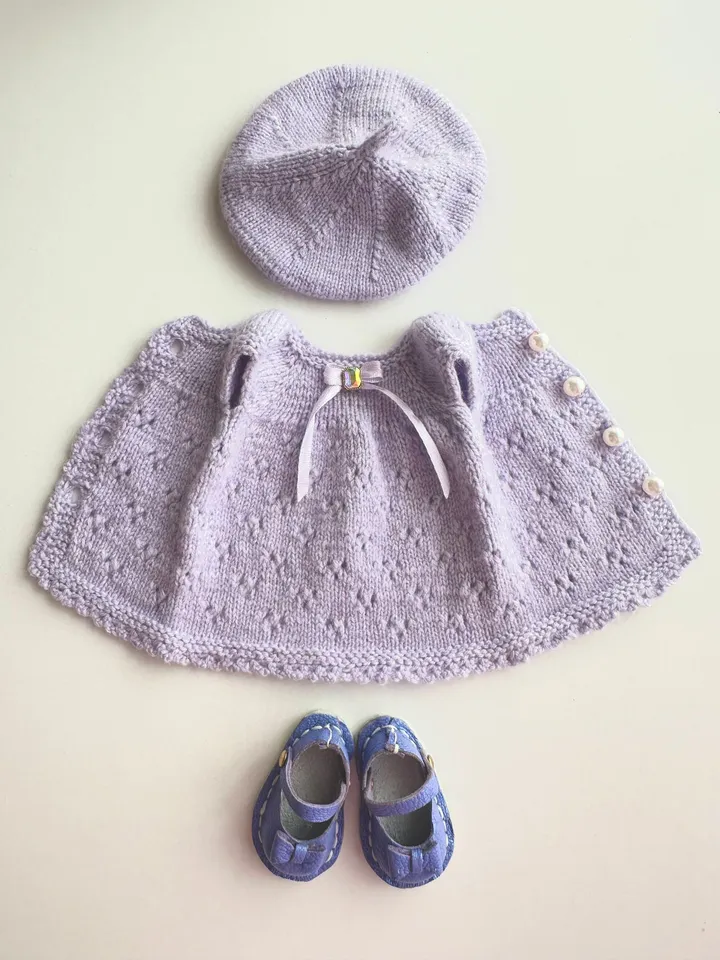 Paola Reina Doll 3 ITEMS Set: Exclusive Handmade Outfit - Dress, Beret, Shoes