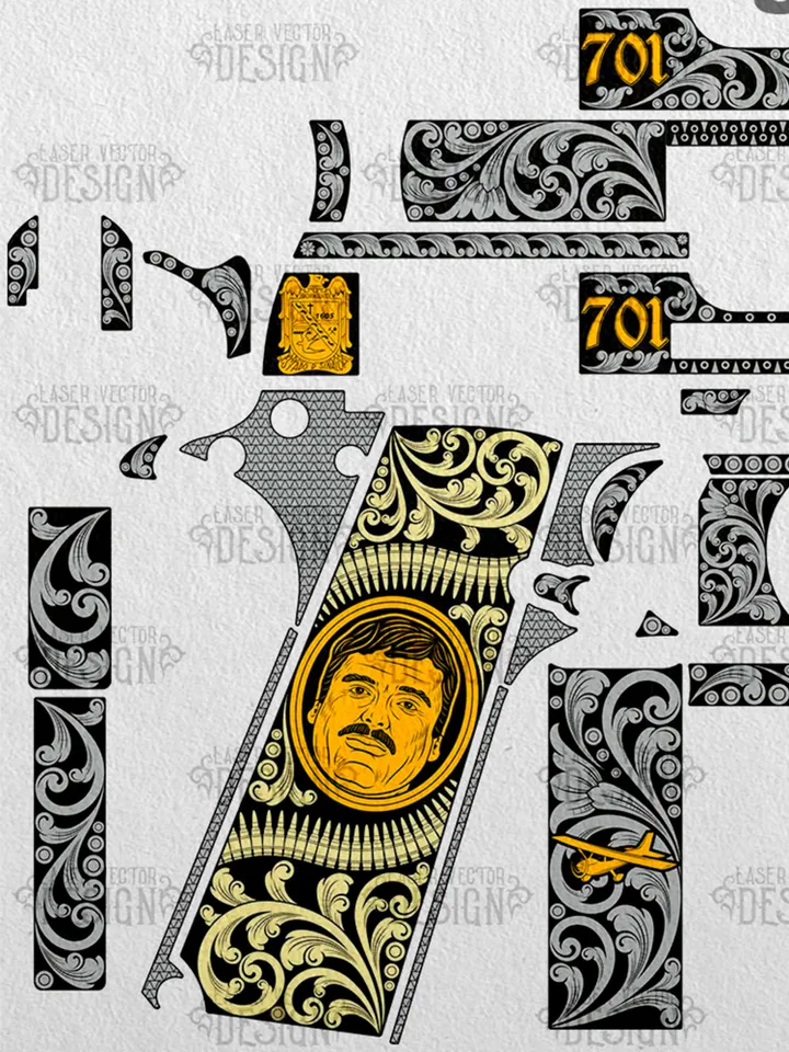 VECTOR DESIGN Colt 1911 government Zambada and Guzman