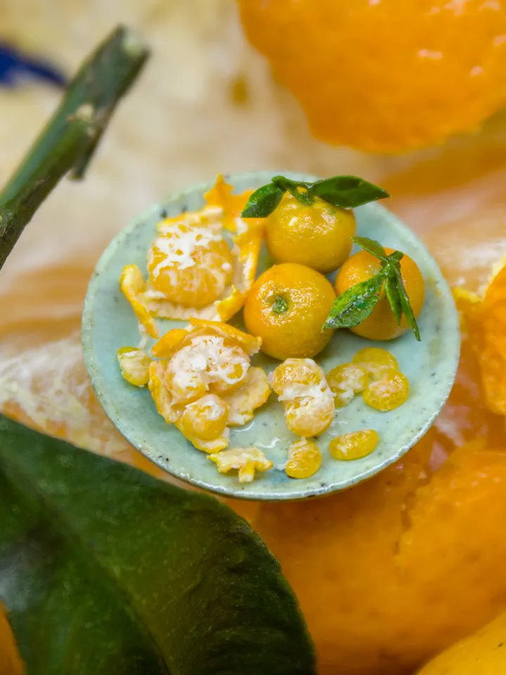 TUTORIAL Miniature mandarin with polymer and air dry clay