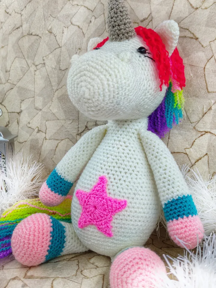 crochet plush unicorn,stuffed unicorn toy,amigurumi unicorn,knitted amigurumi unicorn toy,handmade unicorn toy,unicorn gift